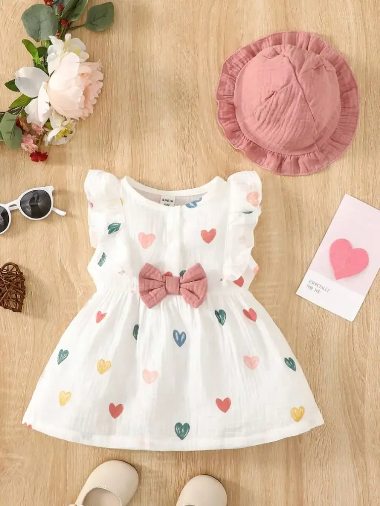 Vestido Con Estampado De Corazón