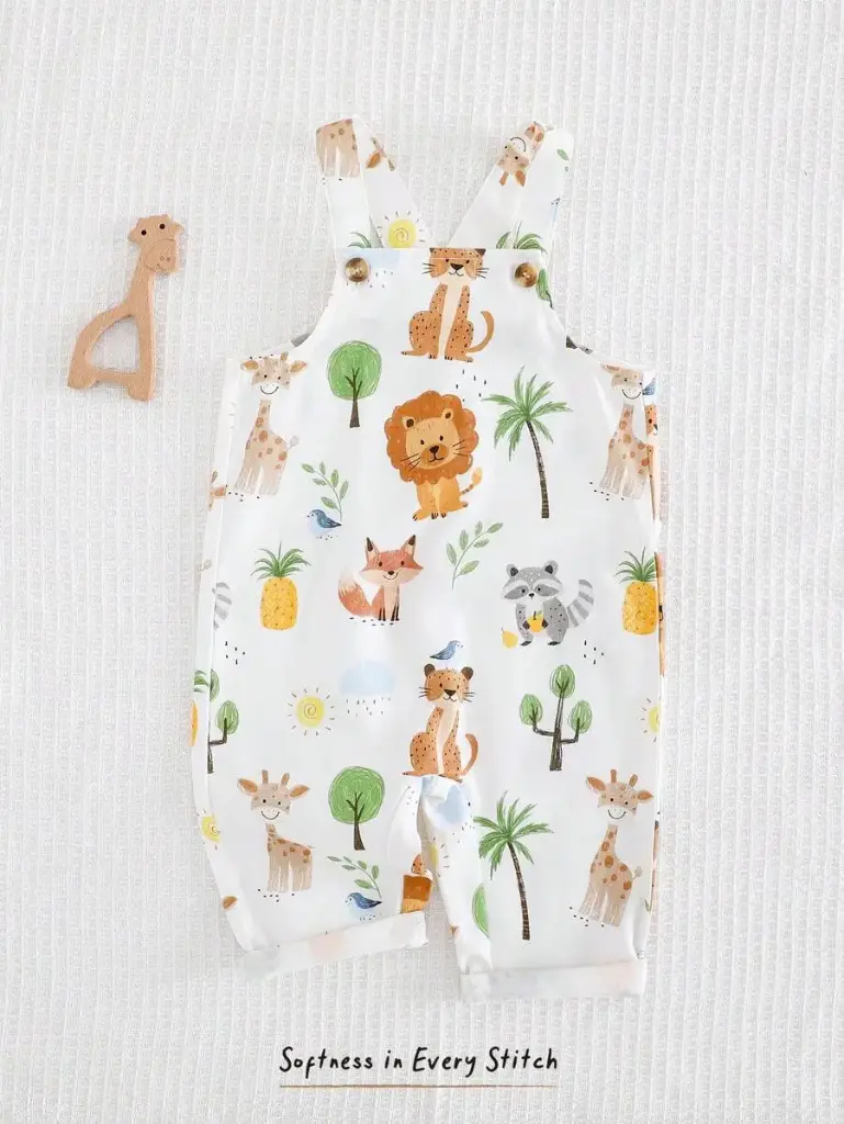 Overol con estampado animalitos para bebé niño