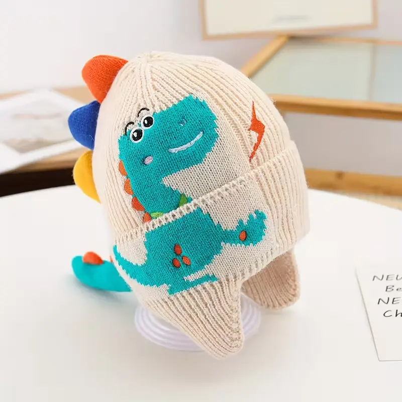 Sombreros de lana acolchada de dinosaurio