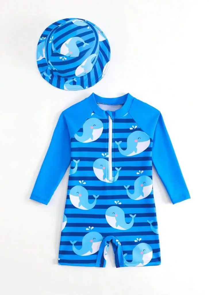 Traje de baño con formas de ballenas