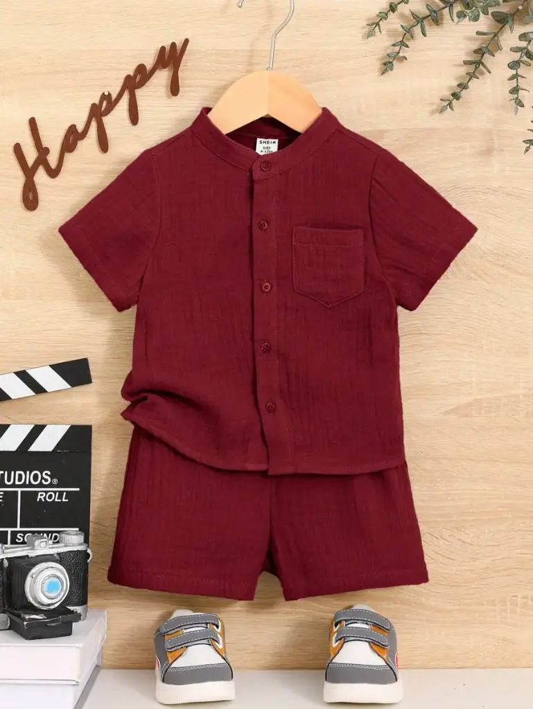 Conjunto Camisita Muselina Vino