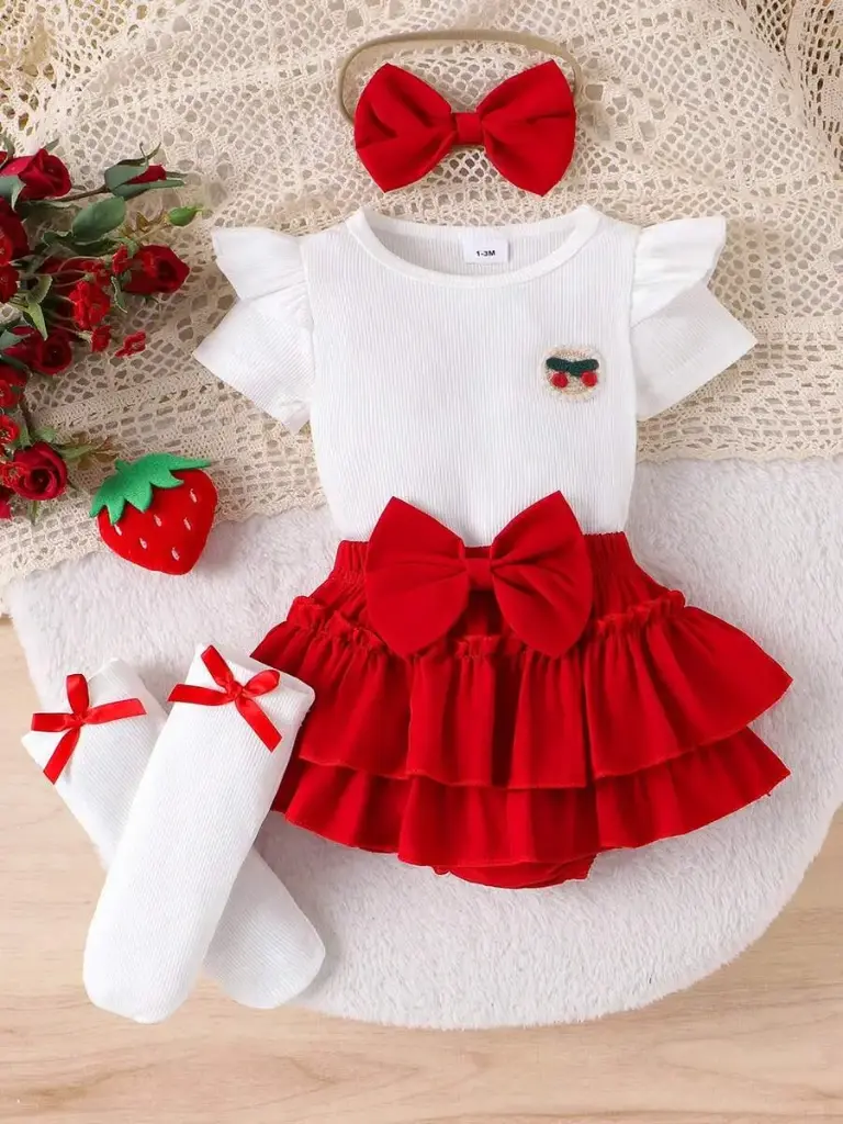 Set Coquette Cerecitas Rojo