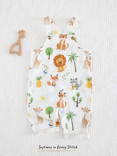 Overol con estampado animalitos para bebé niño