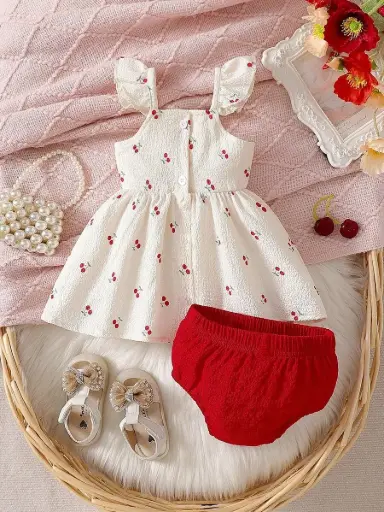 [sa260119114169122217733] Vestido Cerecitas con Calzoncito Rojo